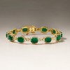 Ross-Simons 13.00 ct. t.w. Emerald and .18 ct. t.w. Diamond Bracelet in 18kt Gold Over Sterling - 4 of 4