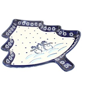 Blue Rose Polish Pottery 1759 Zaklady Christmas Tree Plate - 1 of 1