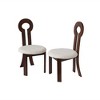 WJSHome Sheep Plush Upholstery Dining Chairs Set of 4, Rubberwood Dining Chairs, Retro Key Shape Design for Kitchen and Restaurant - 3 of 4