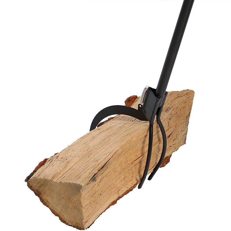 Sunnydaze Indoor/Outdoor Fireplace or Fire Pit Heavy-Duty Steel Spring Lever Firewood Log Grabber Tool - 36" - Black, 6 of 13