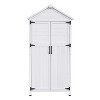 Christopher Knight Home Ileana Outdoor Modern Fir Wood Storage Shed with Double Doors and Shelves - 4 of 4