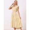 Allegra K Women's Summer Boho V Neck Short Sleeve Ruffle Elastic Waist Tiered Beach Maxi Sundresses - 3 of 4