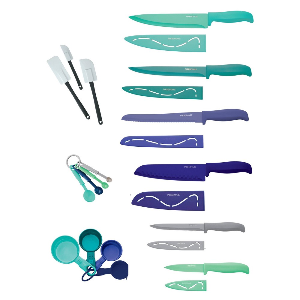 Photos - Kitchen Knife Farberware 23pc Resin Set with Gadgets - Blue