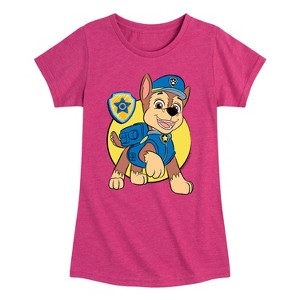 Girls' - Paw Patrol - Chase Police Dog Sketch Fitted Short Sleeve Graphic T-Shirt - 1 of 4