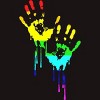 Adult Design By Humans Flag Rainbow Pride Hands By Avocato T-Shirt - image 2 of 2