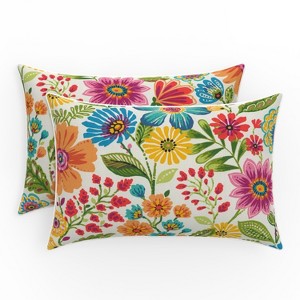 Gregoire Prima 2pc Outdoor Throw Pillows Blue - Pillow Perfect - 1 of 4