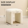 ChicFurnit Ottomans and Benches Vanity Ottoman Modern U Shaped Footstool Foot Rest Stool with Upholstered for Makeup Room, White, 16.54"*14.37"*16.54" - 3 of 4