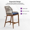 PURPLE LEAF Patio Sunbrella Bar Stools Set of 2 Handwoven Wicker Bar Height Stool Modern Aluminum Outdoor Wicker Barstools with Back and Cushion - 4 of 4