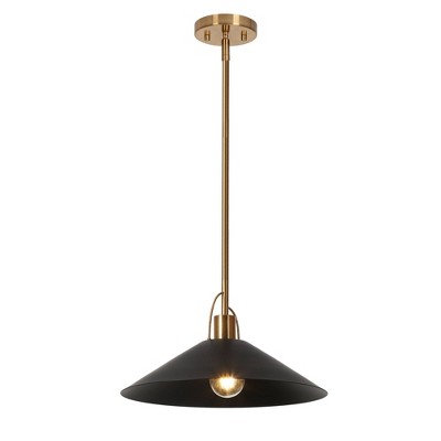 Lnc Raratienner 1-light Polished Gold And Black Dome Led Indoor Pendant 