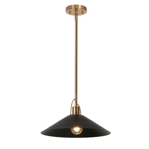 Lnc Raratienner 1-light Polished Gold And Black Dome Led Indoor Pendant ...