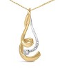 Haus of Brilliance Espira 10K Two-Tone Gold 1/10 cttw Round Cut Diamond Swirl Pendant Necklace - 2 of 4