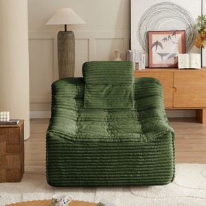 360° Swivel Accent Sofa Chair, Oversize Upholstered Lounge Chair Glider Chair with Convertible Pillow for Living Room, Bedroom -ModernLuxe - 1 of 4