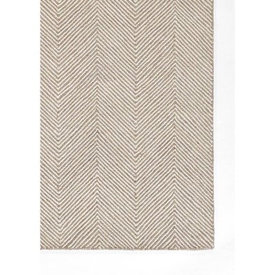 Taupe Herringbone Hand Tufted Wool Runner Rug 2'3" x 8'