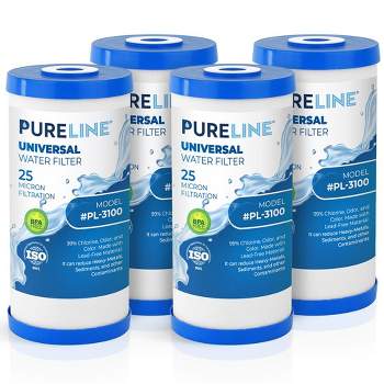 PURELINE 25 Micron Whole House Water Filter Replacement Compatible with GE FXHTC, Culligan RFC-BBSA, Dupont, Pentek, and Whirlpool Filters (4 Pack)