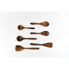 Wooden Kitchen Utensil Set, 6pc Natural Teak Wood Cooking Spoons & Spatula Tools, Non-Stick Hand Wash Kitchen Tool Set with Hanging Storage Holes - 4 of 4