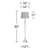 360 Lighting Hazel Vintage Country Cottage Floor Lamp 60" Tall Antique White Basra Gray Softback Drum Shade for Living Room Bedroom Office House Home - 4 of 4