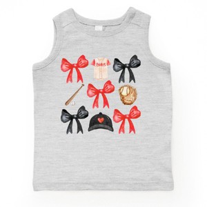 The Juniper Shop Coquette Baseball Red Chart Toddler Tank - 1 of 4