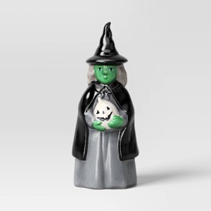 Ceramic Mantle Witch Figurine with Gray Hair - Hyde and EEK! Boutique™ Black - 1 of 3