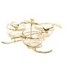 Classic Touch Gold Leaf 3 bowl Relish Dish with Glass Inserts - 3 of 3