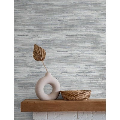 Dove Grey Faux Grasscloth Peel and Stick Wallpaper