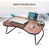 Lap Desk with Foldable Metal Legs and Cup Holder Portable Table for Home Office or Travel Use-3irtyhousy - 4 of 4