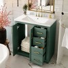 30" Freestanding Bathroom Vanity with Ceramic Sink and 3 Drawers,Solid Wood Storage Cabinet for Small Spaces-The Pop Home - 3 of 4
