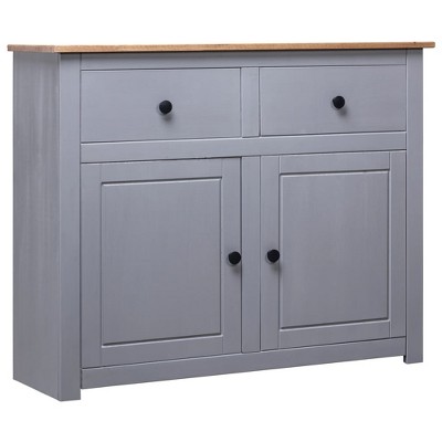 vidaXL Sideboard Gray 36.6 inches x15.7 inches x31.5 inches  Solid Pinewood Panama Range