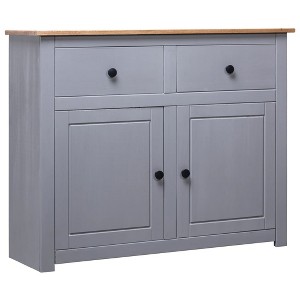 vidaXL Sideboard Gray 36.6 inches x15.7 inches x31.5 inches  Solid Pinewood Panama Range - 1 of 4