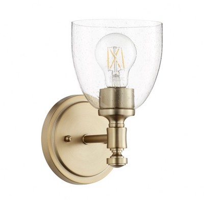 Quorum Lighting Rossington Glass Aged Brass Wall Sconce