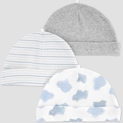 Gerber Baby Boys 5pk Bear Caps Gray 0 6m Target