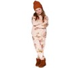 Deux par Deux Girl Glittering French Terry Sweatpants Beige Teddy Bear Print - 2 of 4