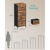 4-Drawer Fabric Dresser with Steel Frame, 66 lb Top Load Chest of Drawers, Multi-Use Storage Organizer, Rustic Brown and Ink Black - 4 of 4