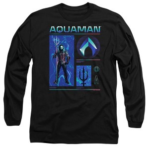 Men’s Aquaman And The Lost Kingdom Aquaman Stats Long Sleeve T-Shirt - 1 of 4