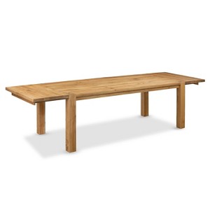 Poly & Bark Festa Extension Dining Table Oak: Solid American Wild Oak, Seats 12, Adult Assembly - 1 of 4