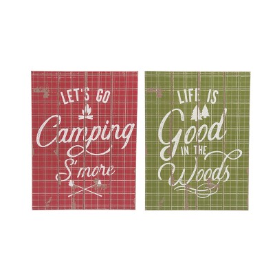 Transpac MDF In The Woods Sign Decor Set of 2 Spring Home Decorations