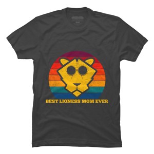 Men's Design By Humans Best Lioness Mom Ever Retro Stripes By Yernar T-Shirt - 1 of 2