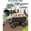 COZONY Poly Dump Cart, 600/1200 lbs Heavy Duty Garden Wagon, 10" No-Flat Tires, Quick Release, Adjustable Handle, Utility Yard Cart for Landscaping - 3 of 4