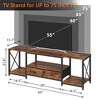 Itopfox TV Stand with Fabric Drawers for Large TVs - Entertainment Center and Industrial Console Table with Open Storage Shelves for Living Room - 4 of 4