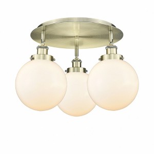 Canton - 3 Light Flush Mount In Art Deco Style-11.88 Inches Tall and 19.75 Inches Wide - 1 of 1