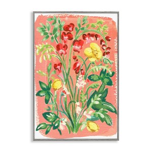 Stupell Industries Peachy Flower Arrangement Black Framed Giclee Art - 1 of 4