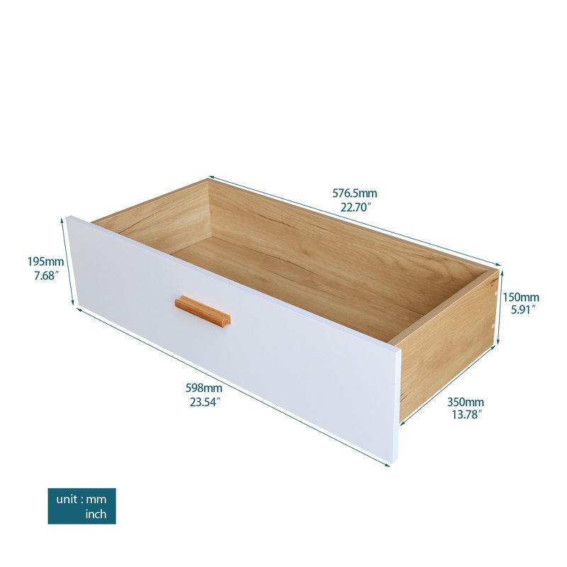 Modern 6 Drawer Dresser with Wooden Leg and Handle, Brown+White - ModernLuxe, 5 of 14
