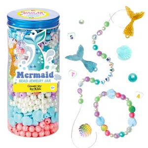 Creativity for Kids Mermaid Bead Jewelry Jar: Craft Kit with Beads & Cord for Ages 6+ - 1 of 4