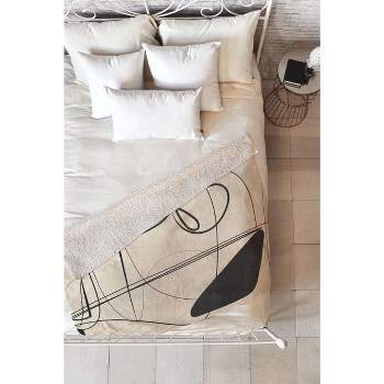 Nadja Abstract Line Art VIII Fleece Throw Blanket - Deny Designs