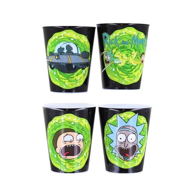 Silver Buffalo Rick and Morty 4 Piece 1.5oz Mini Plastic Cup Set