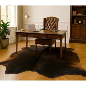 Home Mart Goods 6' x 7' Feet Chocolate Cowhide Handmade Soft Large Cow Hide Cow Skin Leather Animal Area Rug - 1 of 3