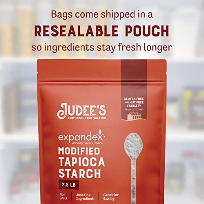Judee's Expandex Modified Tapioca Starch 2.5lb Non-GMO Gluten-Free & Nut-Free, Thickens & Enhances Texture, Great for Making Tortillas, Bread & Bagels, 3 of 8
