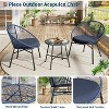 Jojoka 3 Piece Patio Bistro Set,Outdoor Chairs Set of 2 with Glass Top Table - 3 of 4