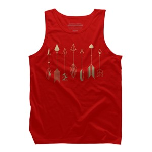 Men's Design By Humans Be Brave Little Arrow (gold) By staceyroman Tank Top - 1 of 3