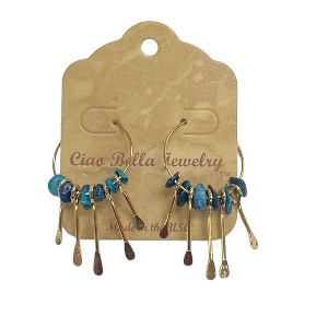 Michelle Marie Boutique's Gemstone Hoop Paddle Earring - 1 of 4