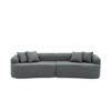 Resenkos Curved Modular Sectional Sofa, Lamb's Wool Fabric in Minimalist Design, No Assembly Required, - 2 of 4
